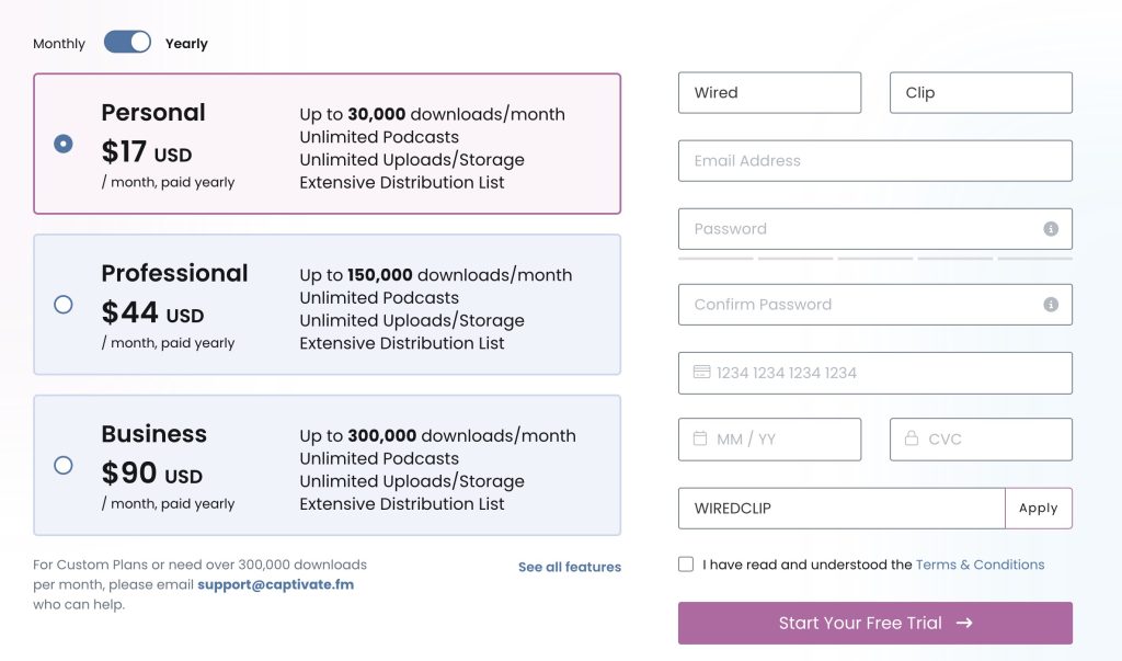 Captivate fm Pricing and Costs