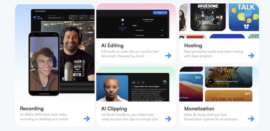 Zencastr features