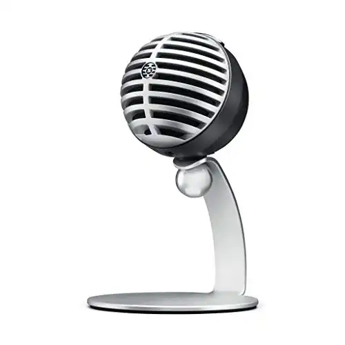 Shure MV5 Digital Condenser Microphone with USB and Lightning Cables 3 DSP Preset Modes (Vocals, Flat, Instrument) Gray with Black Foam