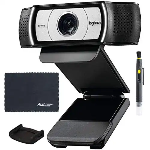 Logitech C930e 1080p HD Webcam with H.264 Compression (960-000971) + External Privacy Shutter + Bundle Kit