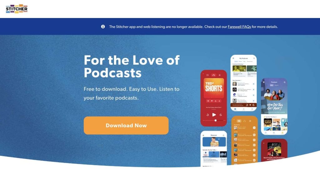 Stitcher podcast downloading app