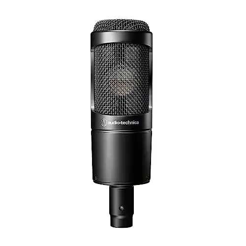 Audio-Technica AT2035 Cardioid Condenser Microphone, Perfect for Studio, Podcasting & Streaming, XLR Output, Includes Custom Shock Mount, Black