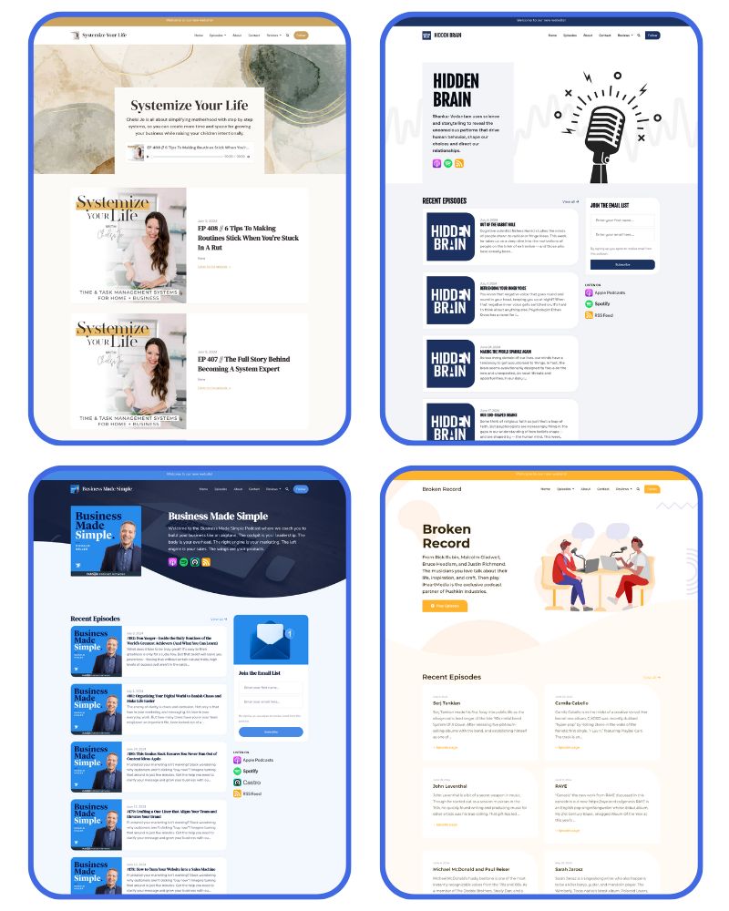 podpage templates